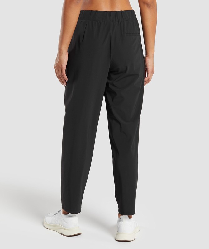 Gymshark Tapered Woven Pants Broek Dames Zwart | UDQY86403