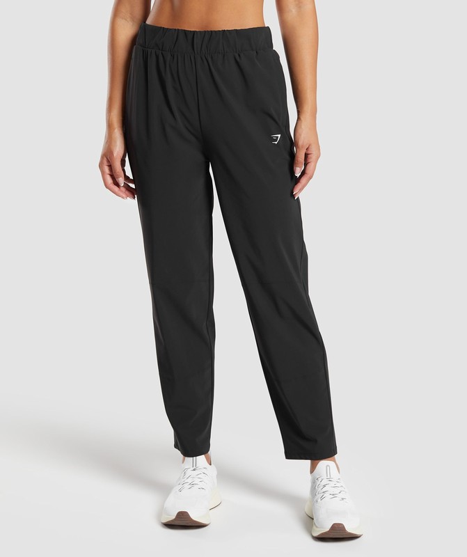 Gymshark Tapered Woven Pants Broek Dames Zwart | UDQY86403