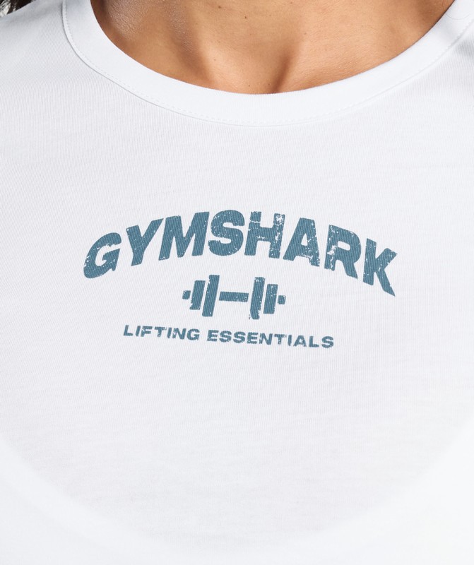 Gymshark Team Baby Tee T-Shirt Dames Wit | XJKA13570