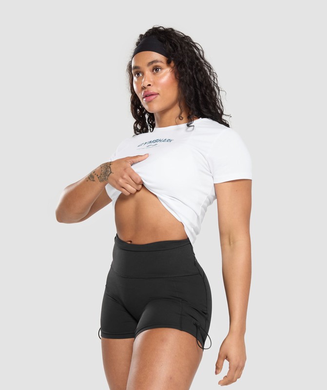 Gymshark Team Baby Tee T-Shirt Dames Wit | XJKA13570