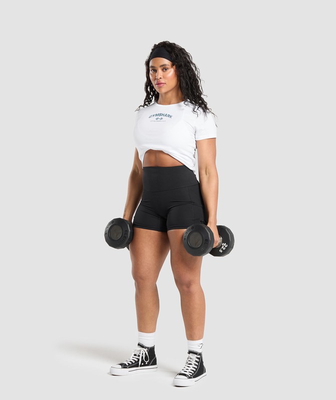 Gymshark Team Baby Tee T-Shirt Dames Wit | XJKA13570