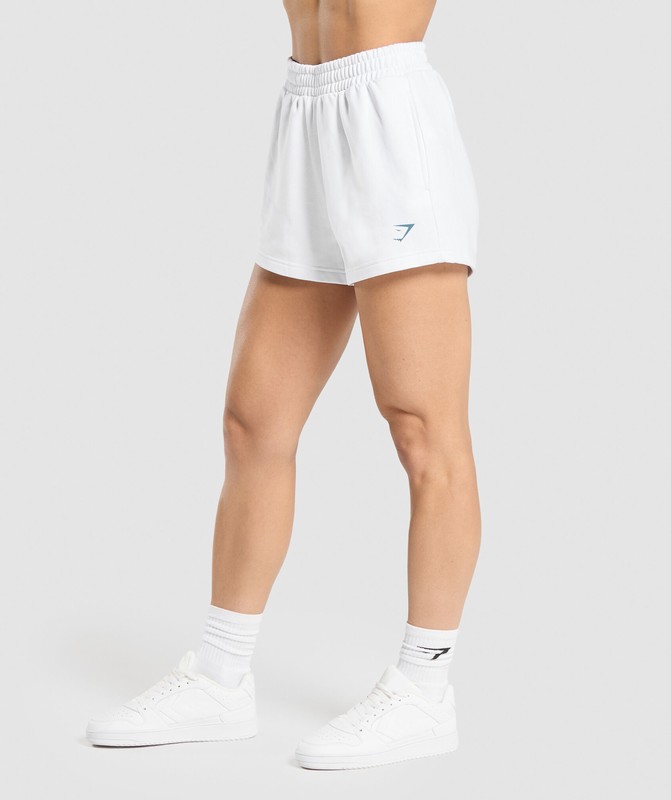 Gymshark Team Short Korte Broek Dames Wit | LXNF38914