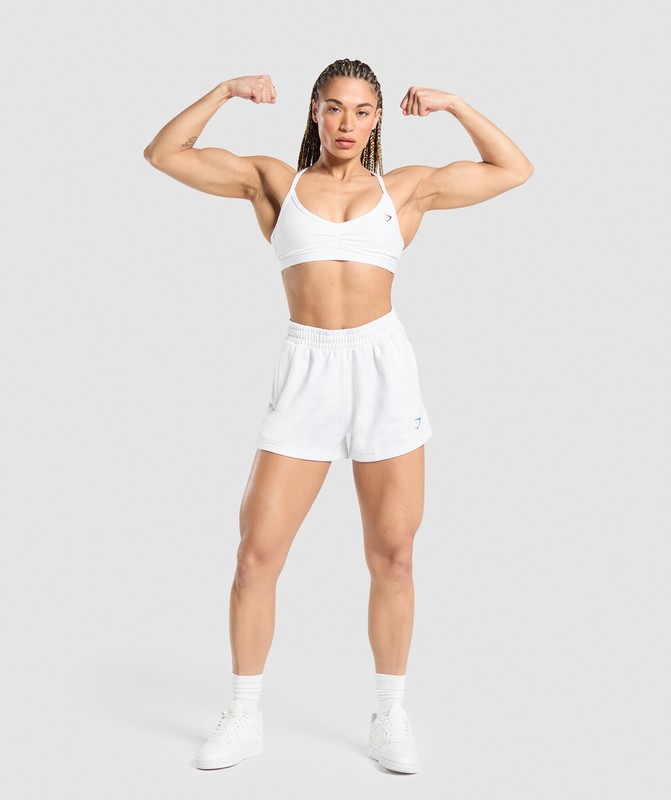 Gymshark Team Short Korte Broek Dames Wit | LXNF38914