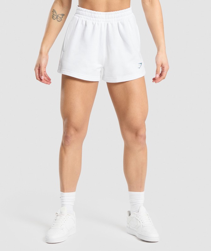 Gymshark Team Short Korte Broek Dames Wit | LXNF38914