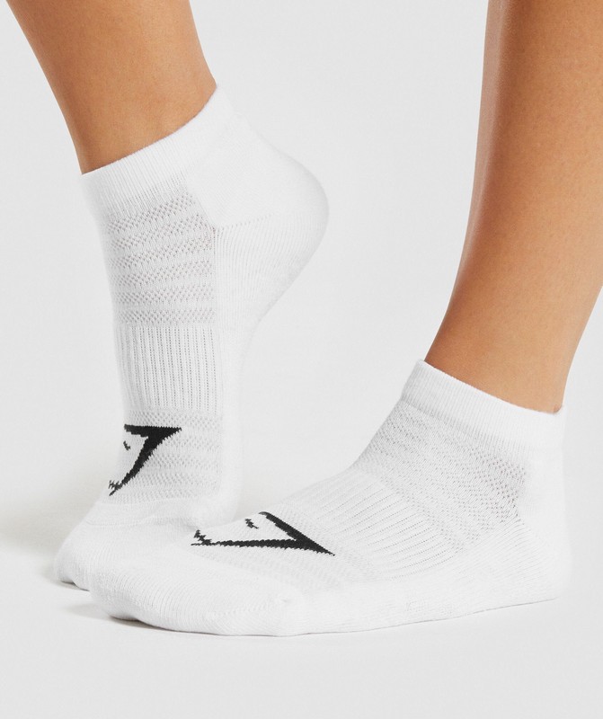 Gymshark Trainer Socks 3Pk Sokken Dames Wit | KRNL32716