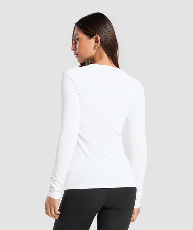 Gymshark Training Baselayer Long Sleeve Top Top Dames Wit | AVOT53468