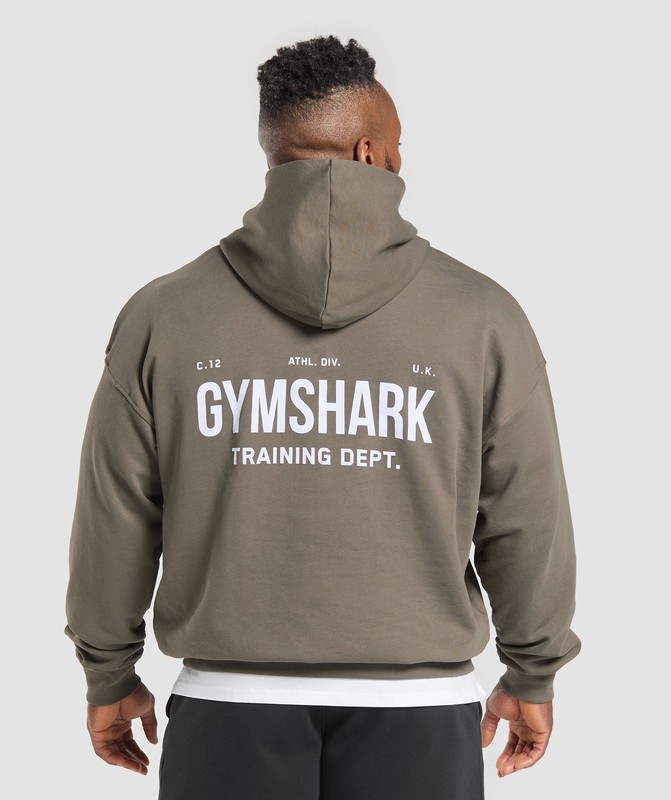 Gymshark Training Dept. Hoodie Hoodie Heren Camo Bruin | MHVE54126