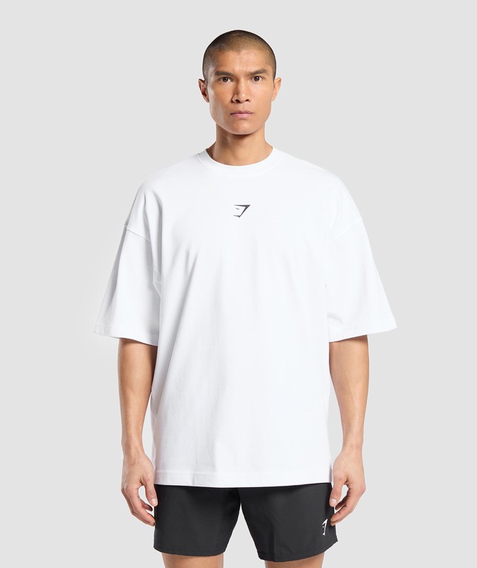 Gymshark Training Dept OS Tee GFX T-Shirt Heren Wit | QHLY23497