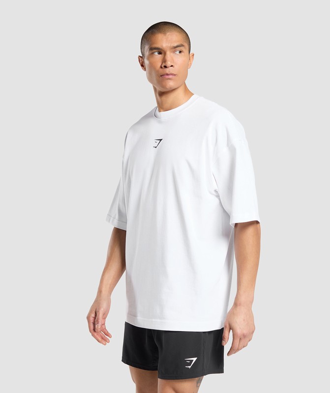 Gymshark Training Dept OS Tee GFX T-Shirt Heren Wit | QHLY23497