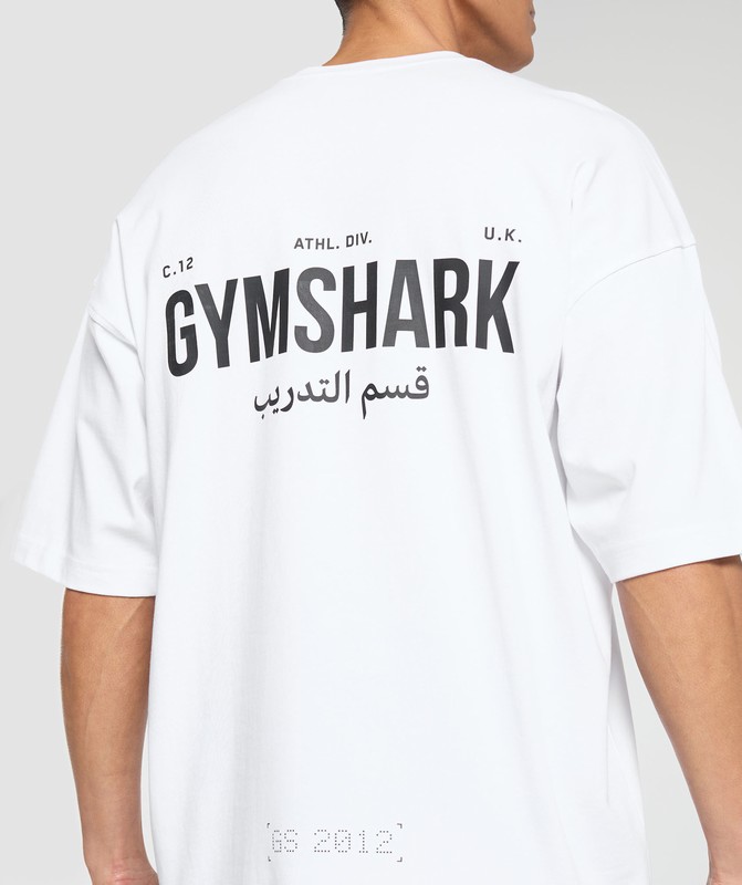 Gymshark Training Dept OS Tee GFX T-Shirt Heren Wit | QHLY23497