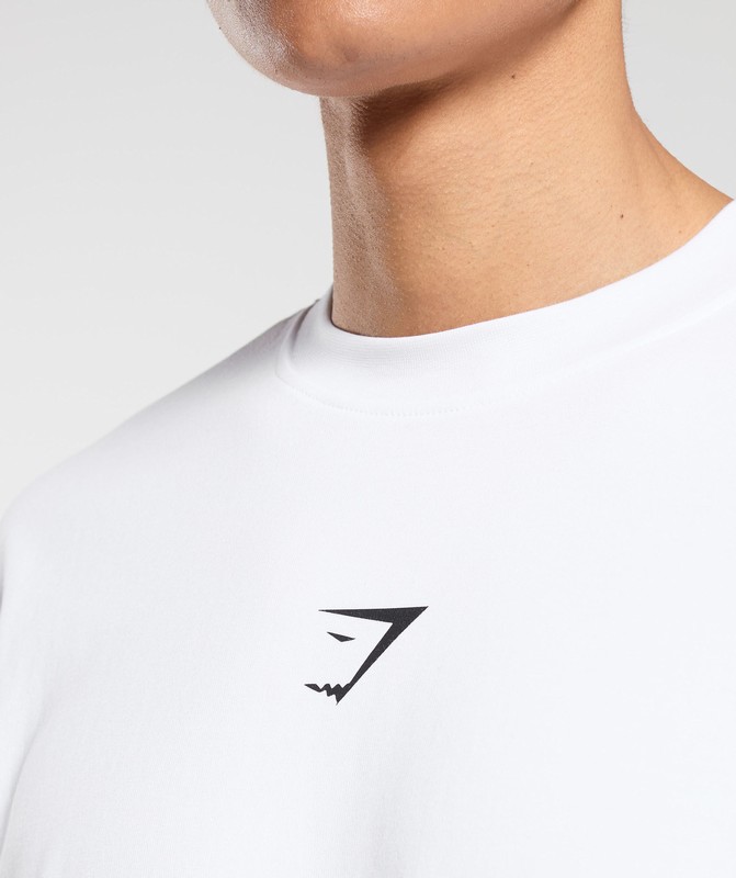 Gymshark Training Dept OS Tee GFX T-Shirt Heren Wit | QHLY23497