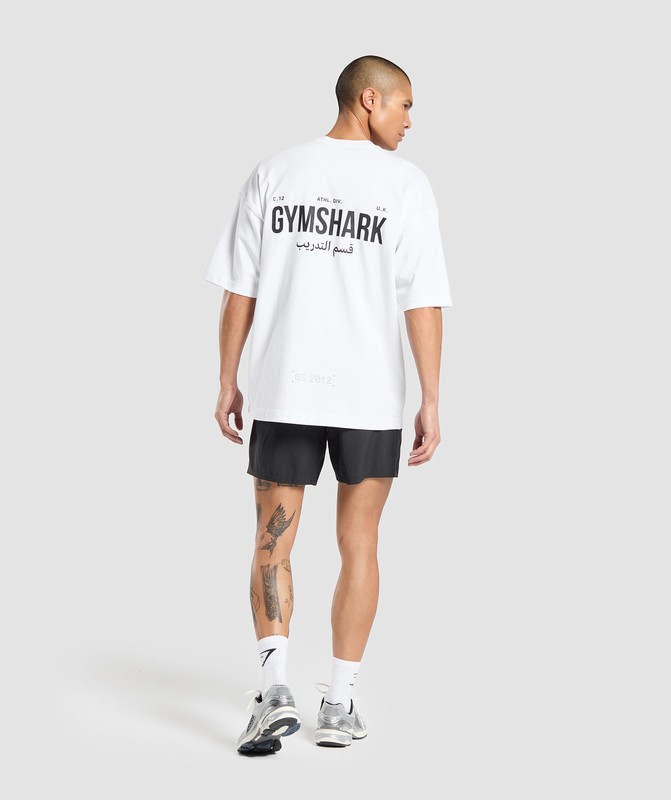 Gymshark Training Dept OS Tee GFX T-Shirt Heren Wit | QHLY23497