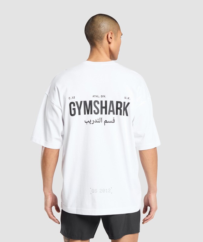 Gymshark Training Dept OS Tee GFX T-Shirt Heren Wit | QHLY23497