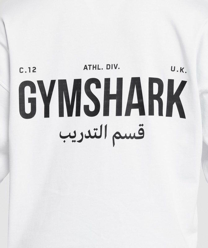 Gymshark Training Dept OS Tee GFX T-Shirt Dames Wit | RLYT46210