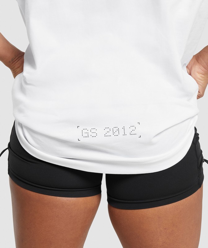 Gymshark Training Dept OS Tee GFX T-Shirt Dames Wit | RLYT46210