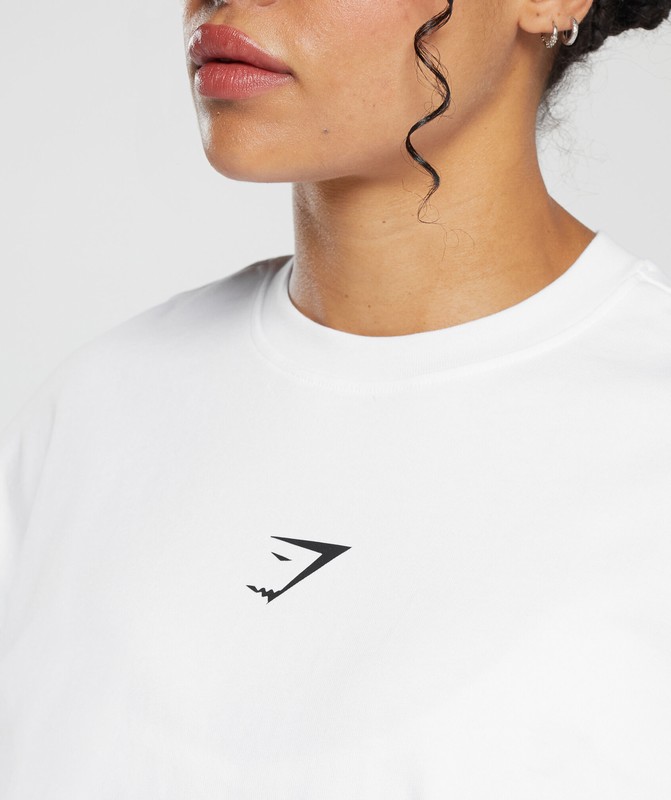 Gymshark Training Dept OS Tee GFX T-Shirt Dames Wit | RLYT46210