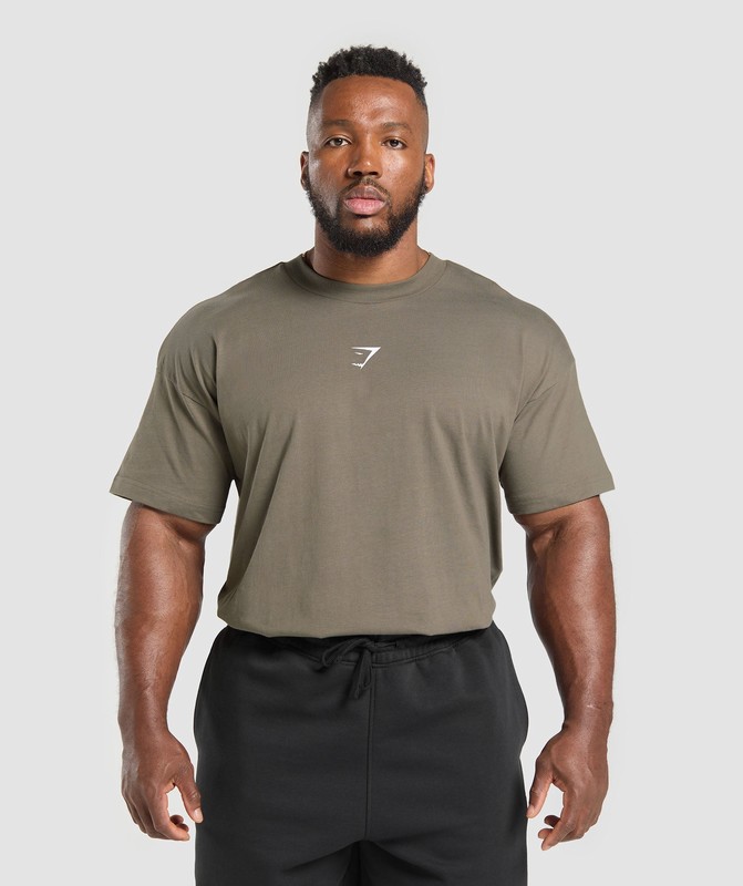 Gymshark Training Dept. T-Shirt T-Shirt Heren Camo Bruin | OGJQ89046