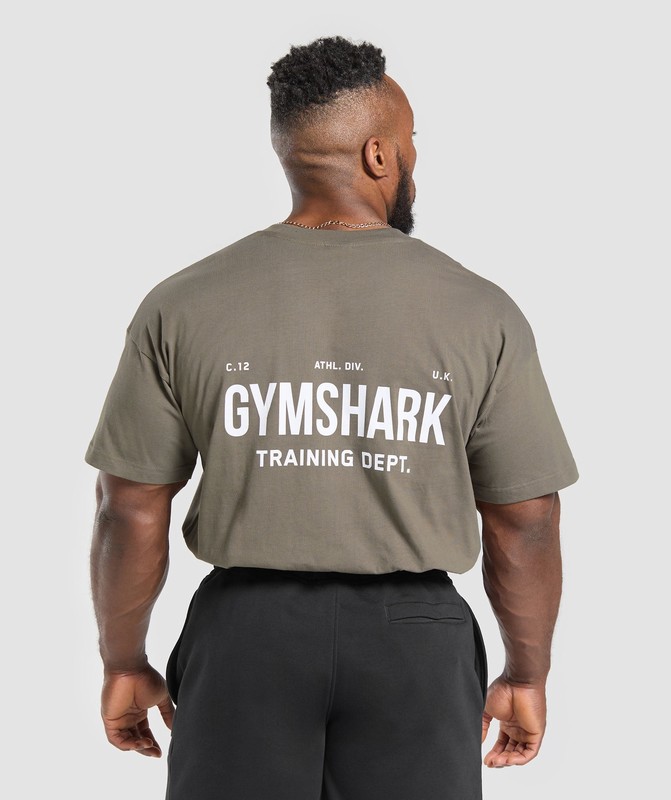 Gymshark Training Dept. T-Shirt T-Shirt Heren Camo Bruin | OGJQ89046