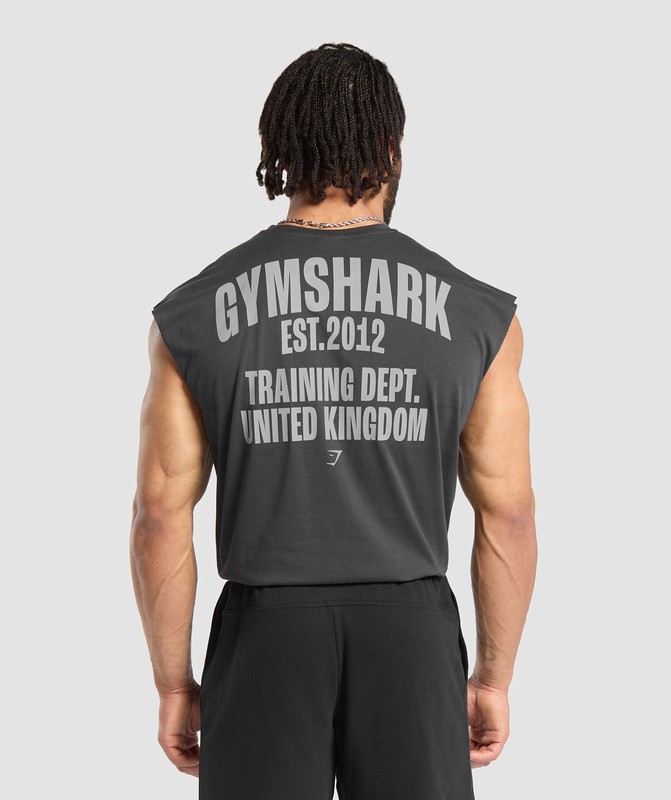 Gymshark Training Dept. UK Cut Off Tank Tanktop Heren Grijs | BLHO59127