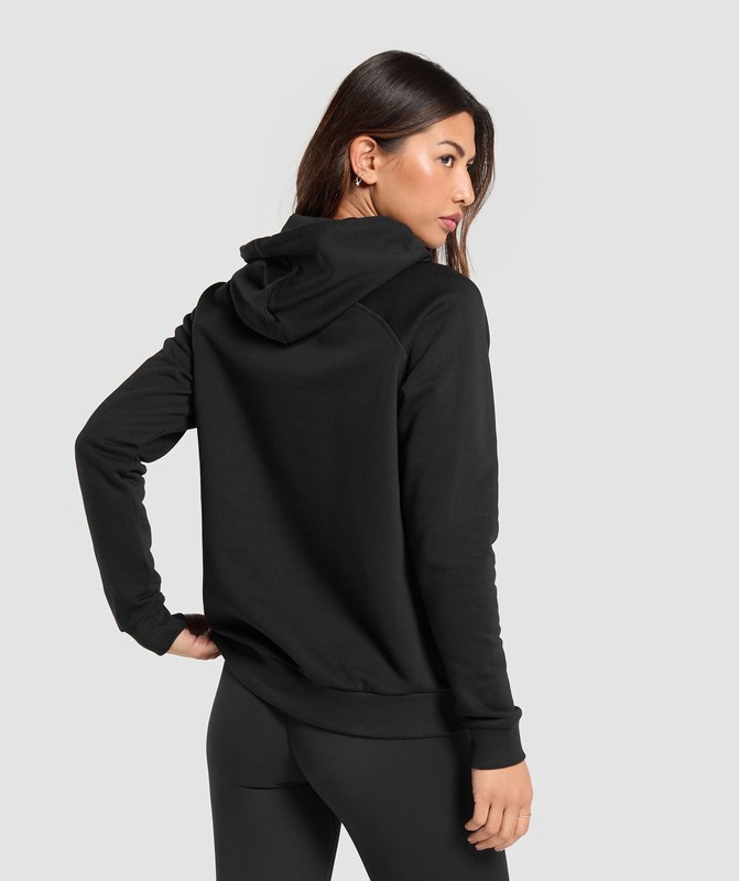 Gymshark Training Fleece Regular Hoodie Hoodie Dames Zwart | YRJC35076