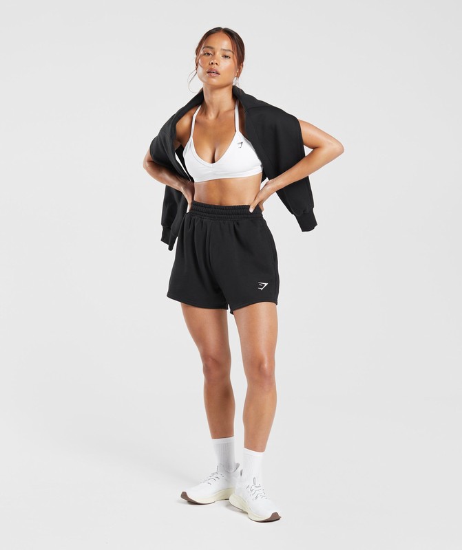 Gymshark Training Fleece Shorts Korte Broek Dames Zwart | LUAR40269