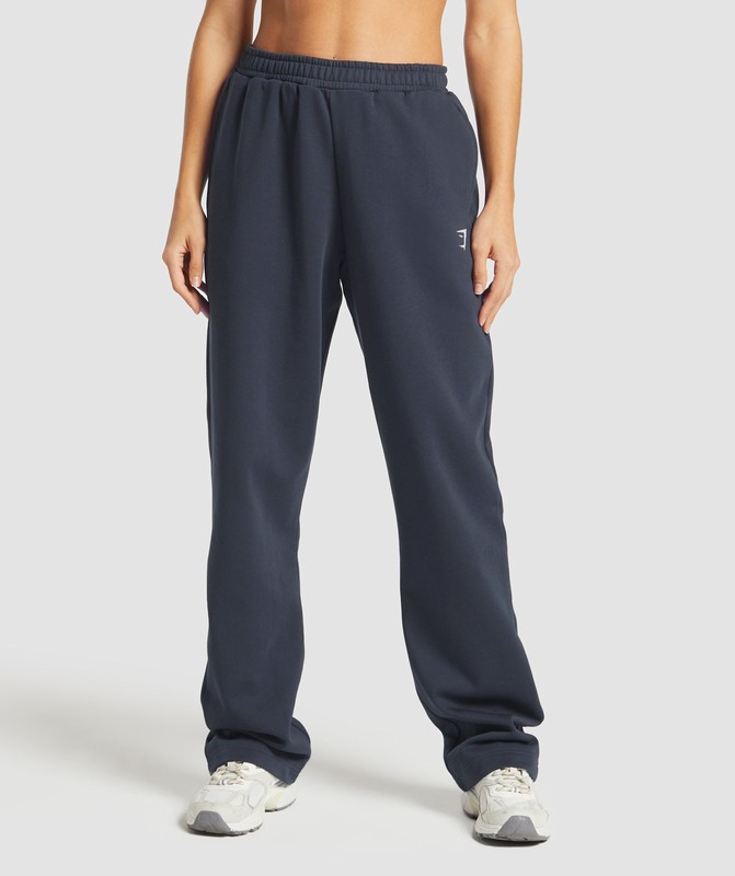 Gymshark Training Fleece Straight Leg Joggers Joggingbroek Dames Blauw | DSEX53069