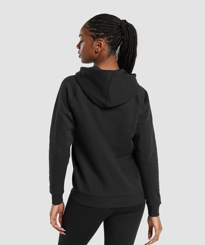 Gymshark Training Fleece Zip Hoodie Hoodie Dames Zwart | SQOW12340