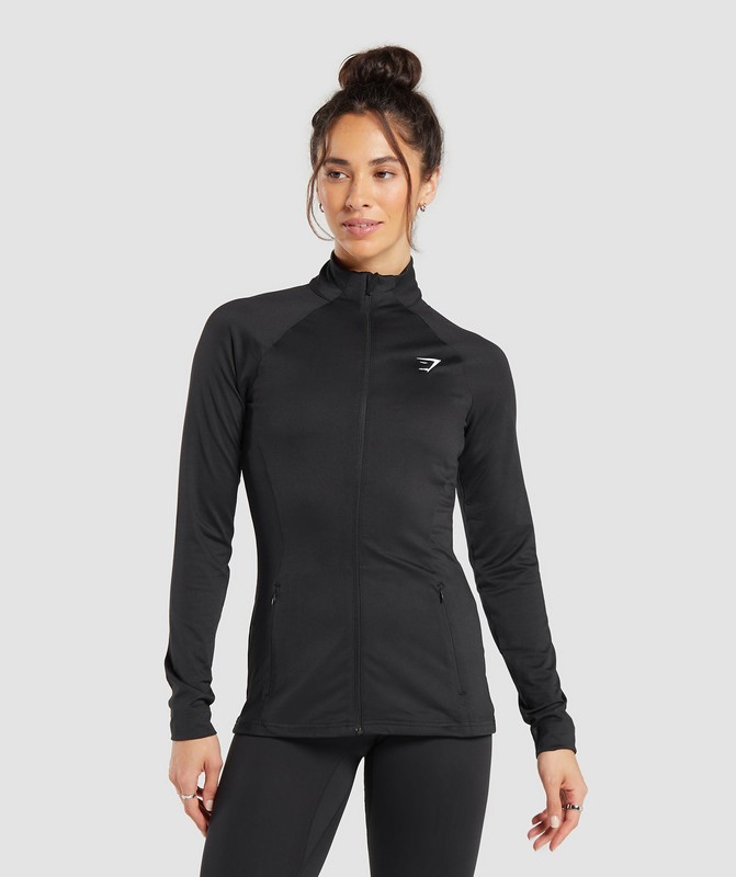 Gymshark Training Jacket Jas Dames Zwart | KLAE74108