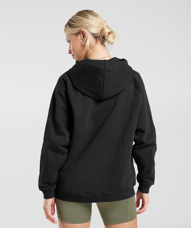 Gymshark Training Oversized Fleece Hoodie Hoodie Dames Zwart | MLIB75618