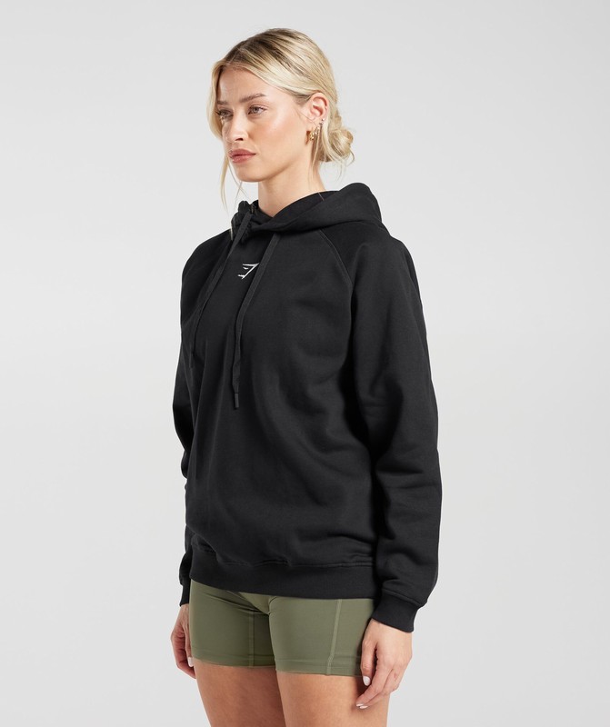Gymshark Training Oversized Fleece Hoodie Hoodie Dames Zwart | MLIB75618