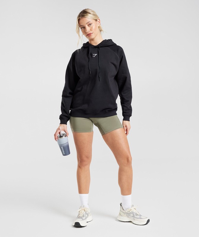 Gymshark Training Oversized Fleece Hoodie Hoodie Dames Zwart | MLIB75618