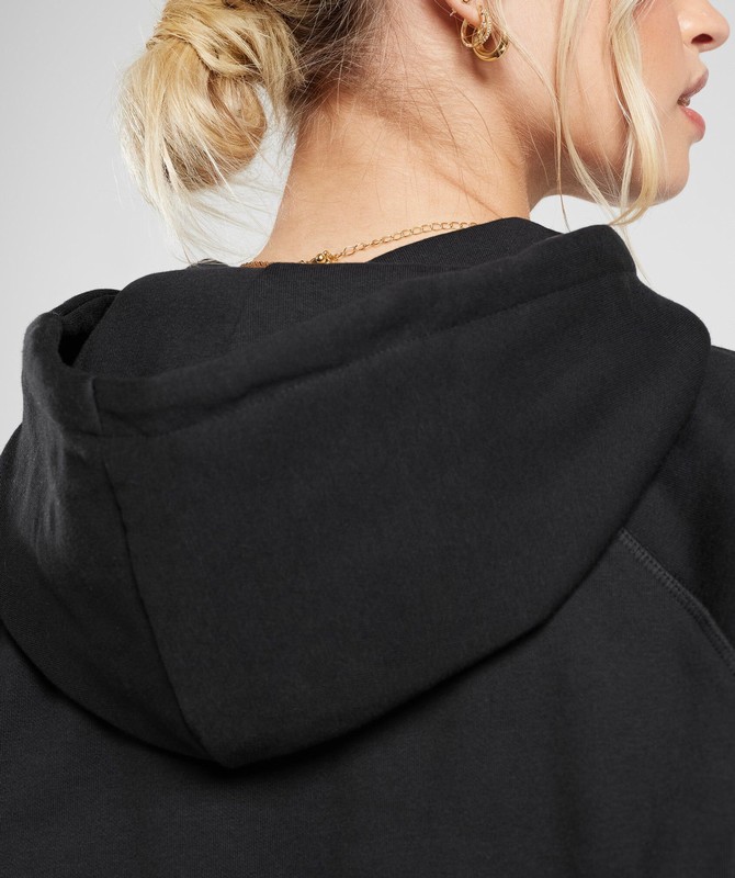 Gymshark Training Oversized Fleece Hoodie Hoodie Dames Zwart | MLIB75618
