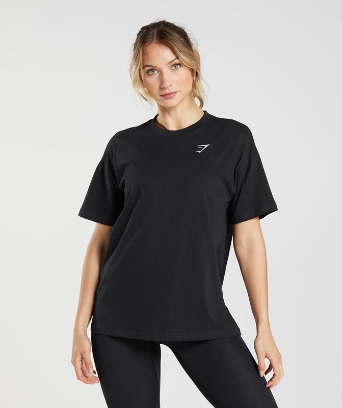 Gymshark Training Oversized T-Shirt T-Shirt Dames Zwart | CSMO85039