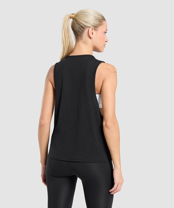 Gymshark Training Regular Length Drop Arm Tank Tanktop Dames Zwart | AFVR69805