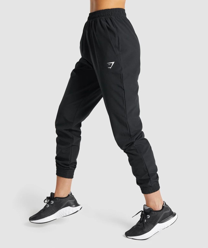 Gymshark Training Woven Pants Broek Dames Zwart | WKEF94687