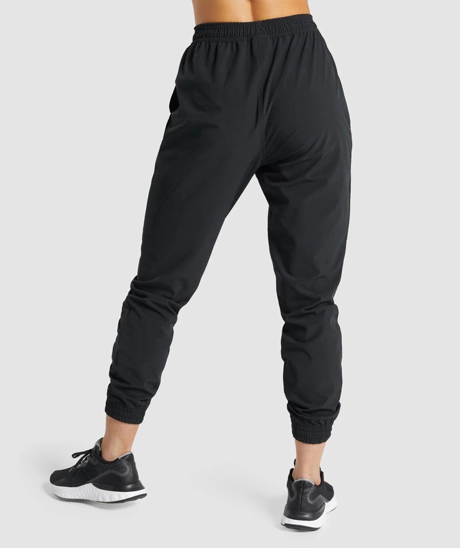 Gymshark Training Woven Pants Broek Dames Zwart | WKEF94687
