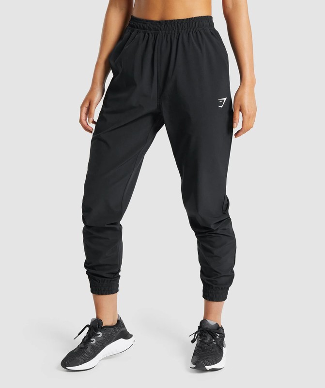 Gymshark Training Woven Pants Broek Dames Zwart | WKEF94687