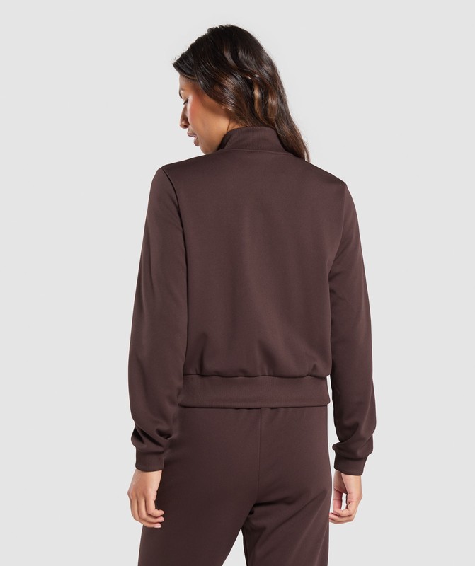 Gymshark Tricot Jacket Jas Dames Bruin | MHFU28347