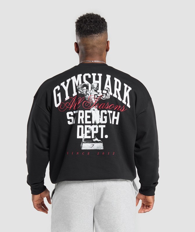 Gymshark Trophy Graphic Crew Sokken Heren Zwart | USIF80519