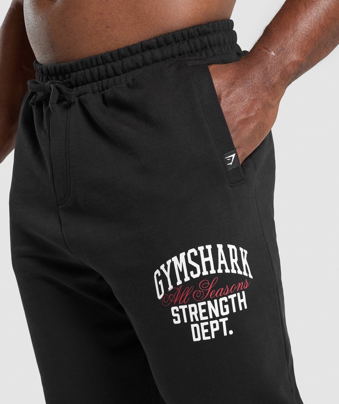 Gymshark Trophy Graphic Joggers Joggingbroek Heren Zwart | FNXS04658