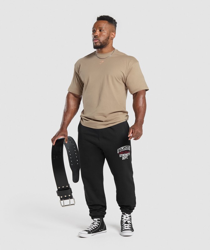 Gymshark Trophy Graphic Joggers Joggingbroek Heren Zwart | FNXS04658