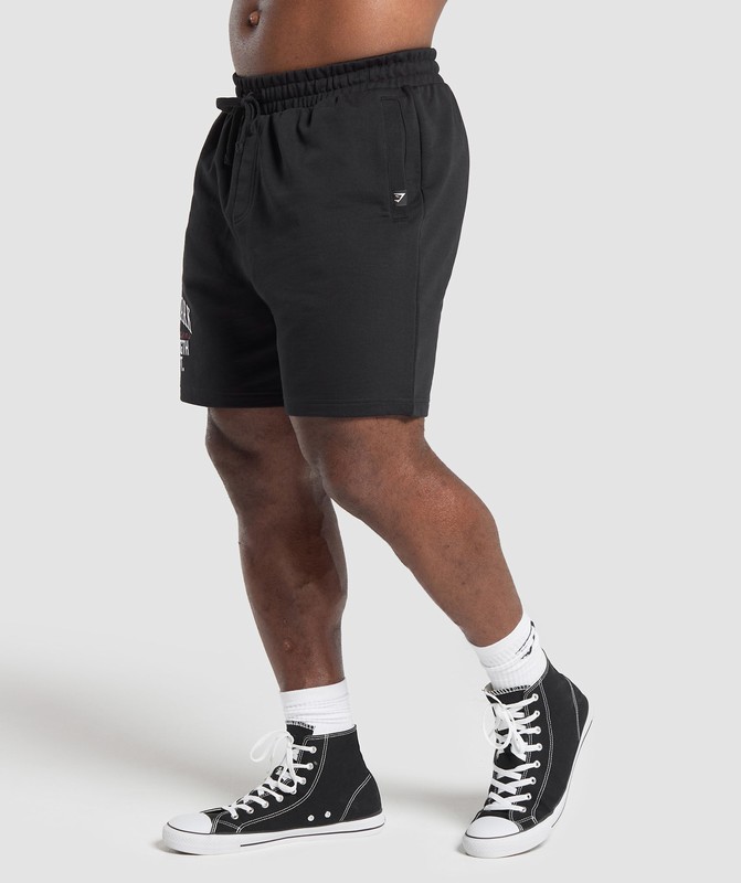Gymshark Trophy Graphic Shorts Korte Broek Heren Zwart | HOAU89143