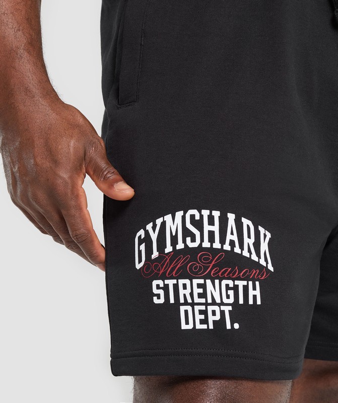 Gymshark Trophy Graphic Shorts Korte Broek Heren Zwart | HOAU89143