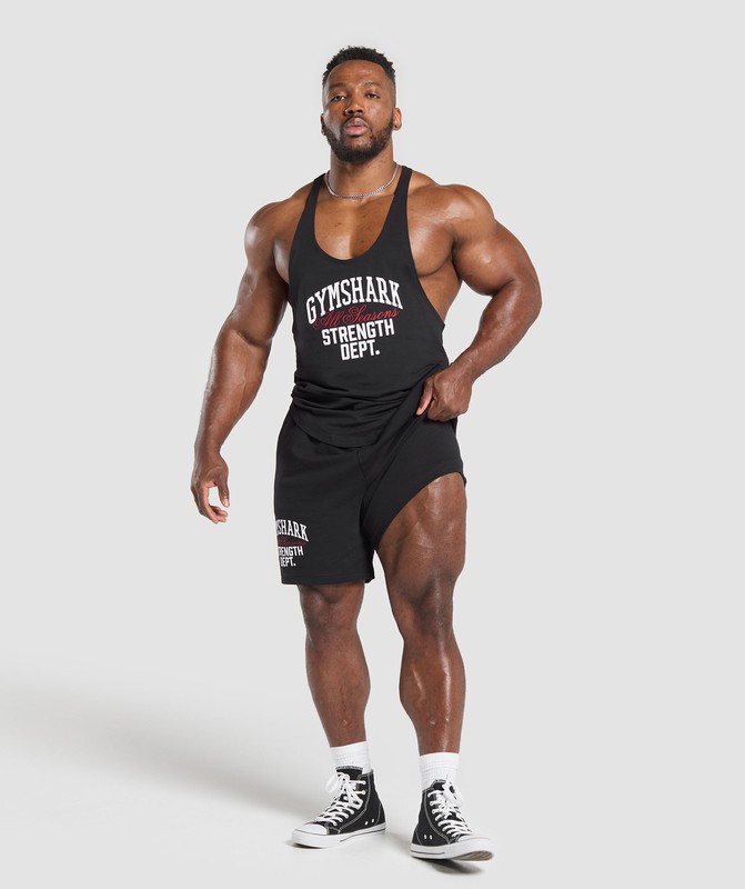 Gymshark Trophy Graphic Shorts Korte Broek Heren Zwart | HOAU89143
