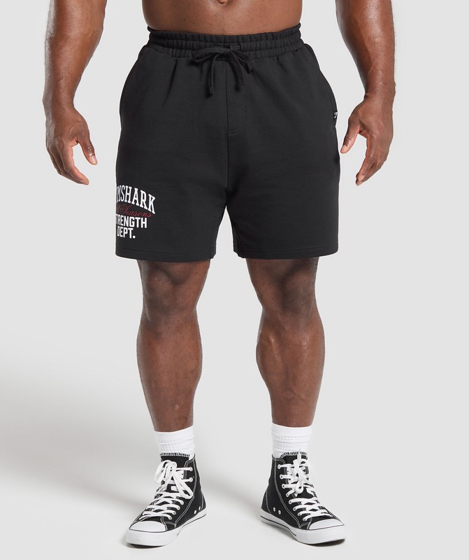 Gymshark Trophy Graphic Shorts Korte Broek Heren Zwart | HOAU89143