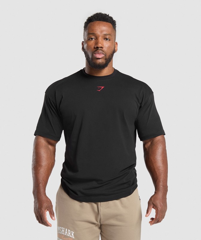 Gymshark Trophy Graphic T-Shirt T-Shirt Heren Zwart | WLQD63810