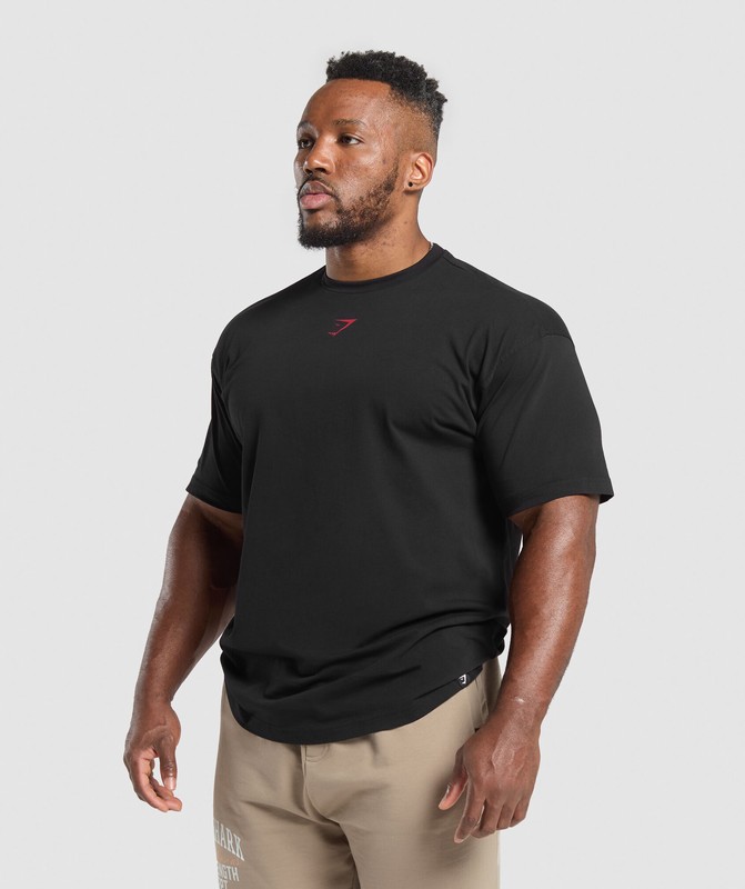 Gymshark Trophy Graphic T-Shirt T-Shirt Heren Zwart | WLQD63810