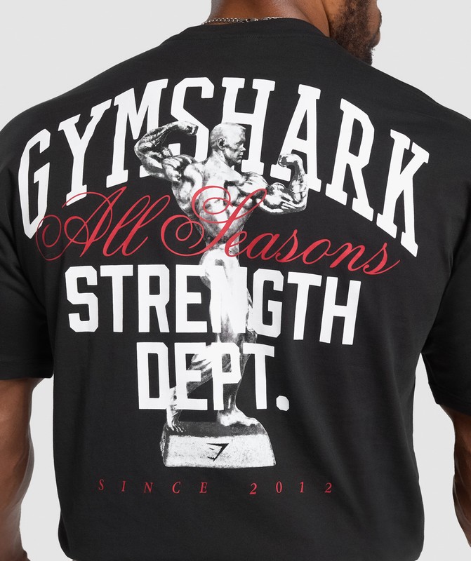 Gymshark Trophy Graphic T-Shirt T-Shirt Heren Zwart | WLQD63810