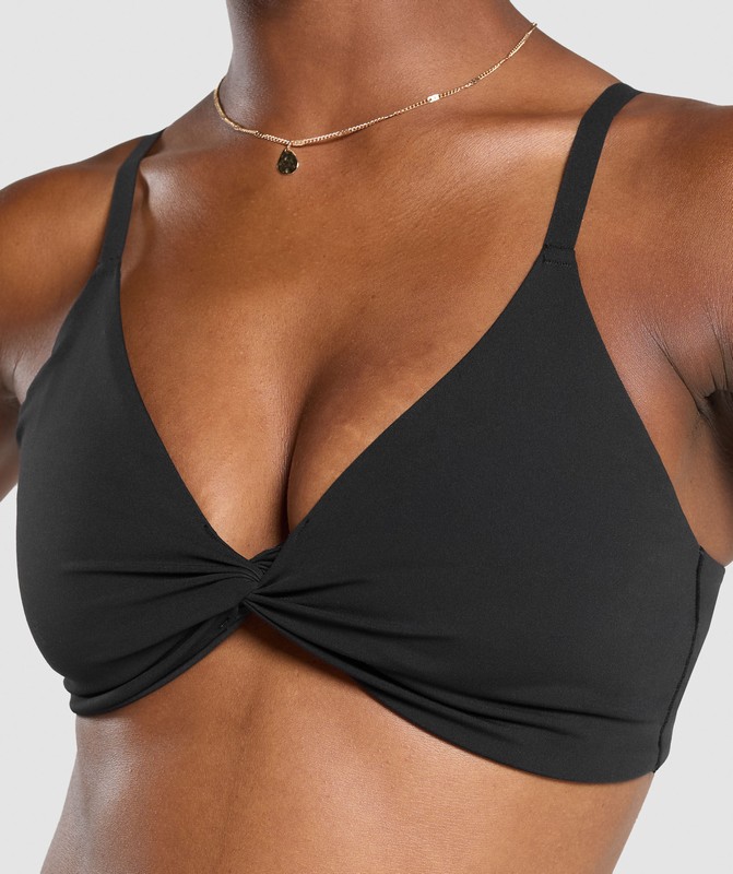 Gymshark Twist Front Bralette Bralettes Dames Zwart | LJZK27630