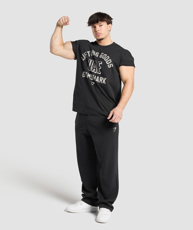 Gymshark UAE Oversized T-Shirt T-Shirt Heren Zwart | XKRQ63570